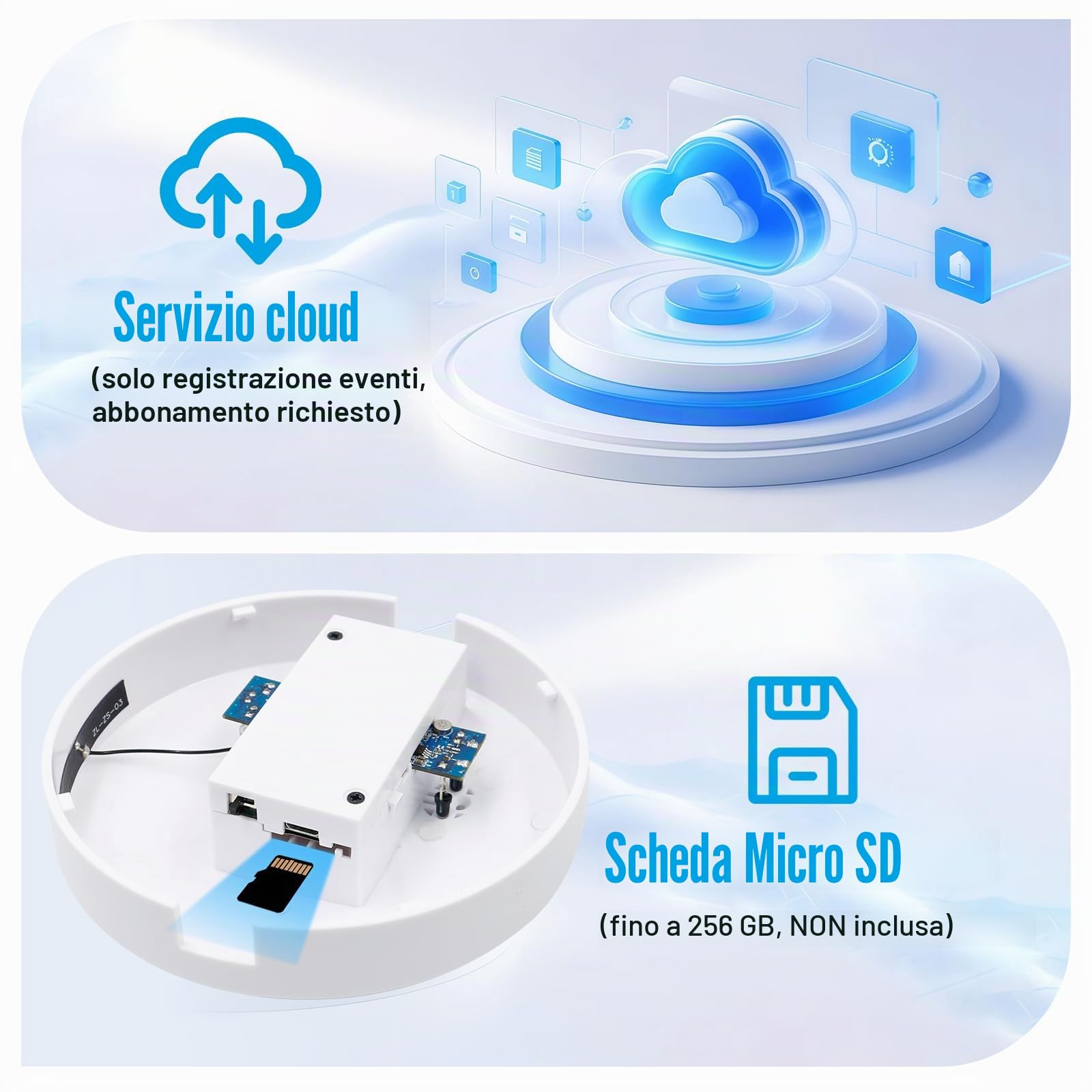 Telecamera nascosta WiFi, 2.4/5G Mini Telecamera Spia Wireless HD Rilevatore di Fumo, HD 1080P Micro Camera Spy con Visione Notturna/Rilevamento di Movimento