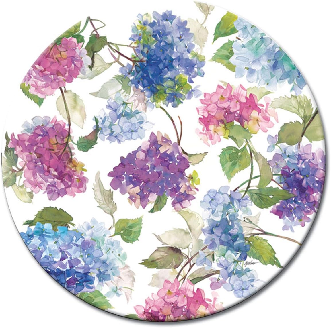 CounterArt 'Multi Hydrangea' Lazy Susan Glass Serving Plate, 13"