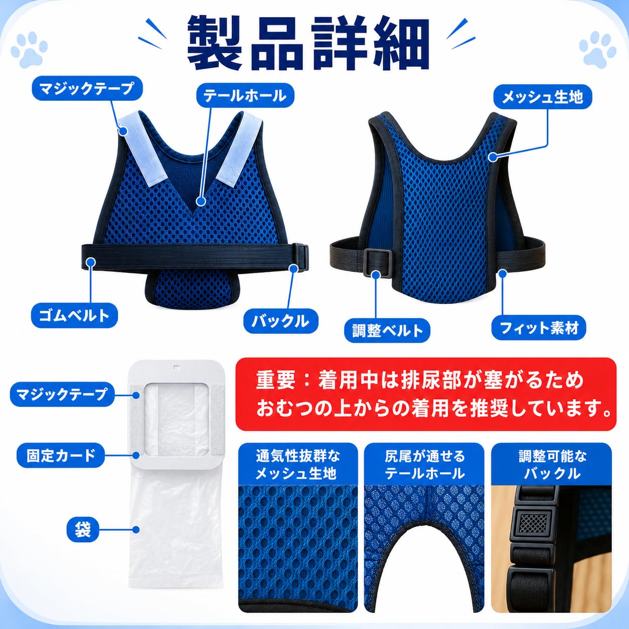 Amazon | 【うんぽキャッチャー】犬用うんちキャッチパンツ 食糞防止