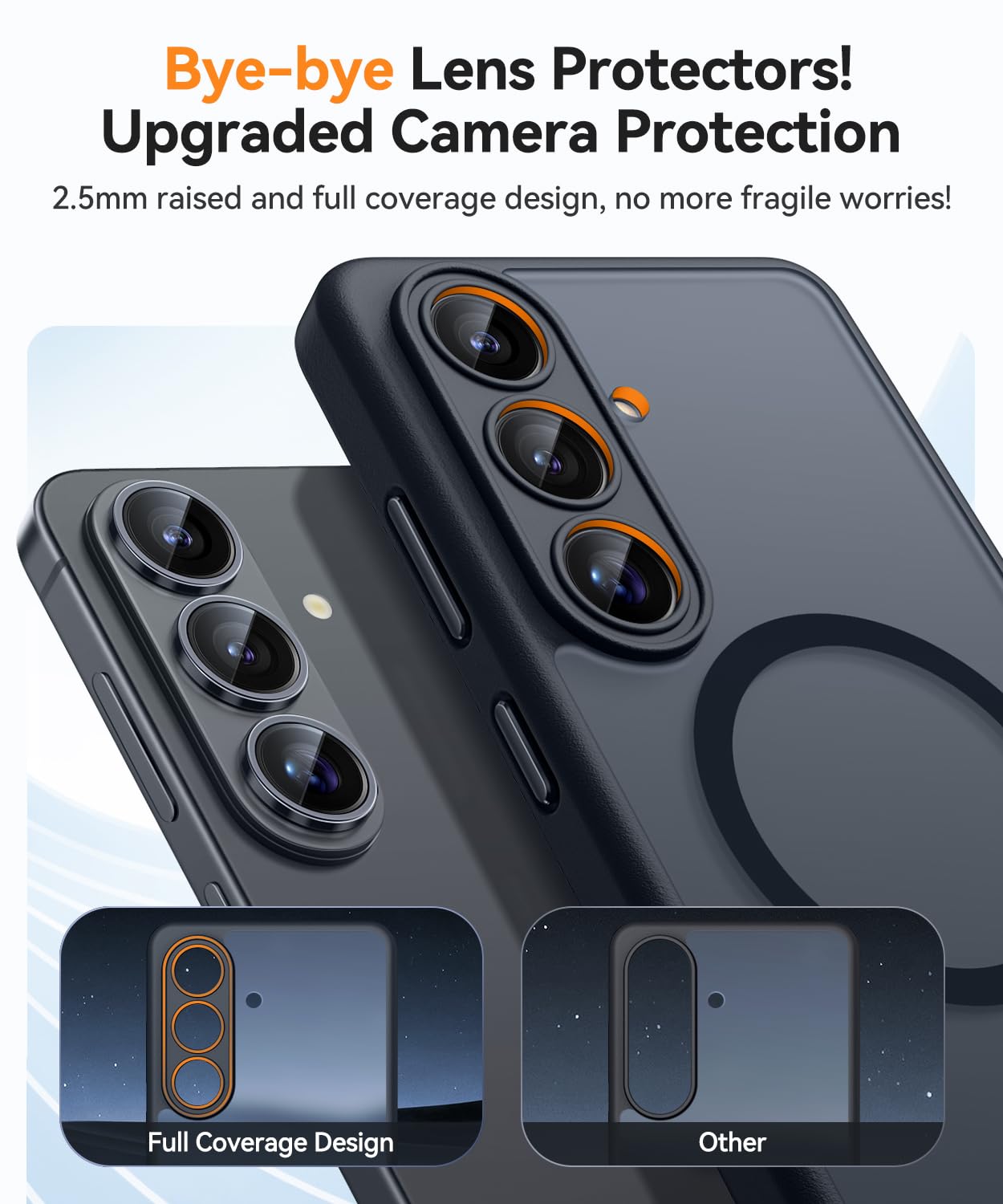 CANSHN Magnetica Cover per Samsung Galaxy S26 (6.3 Pollici), [Protezione Completa Della Fotocamera] Custodia Traslucida Opaca Protettiva Sottile Antiurto,Nero - 3