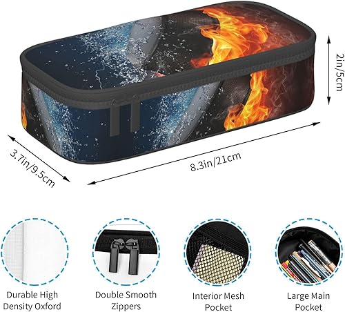 Miniatura 6 de Estuche de lápices deportivo de hockey de gran capacidad, bolsa de almacenamiento para lápices, bolsas de papelería con cremallera, soporte portátil