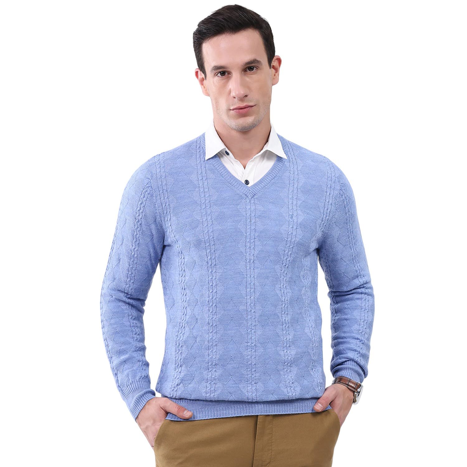 monte carlo Men's V Neck Full Sleeve Pullover | Warm Woolen Sweater for Men |Soft Comfortable Knitted Winter Wear for Men-picture-40