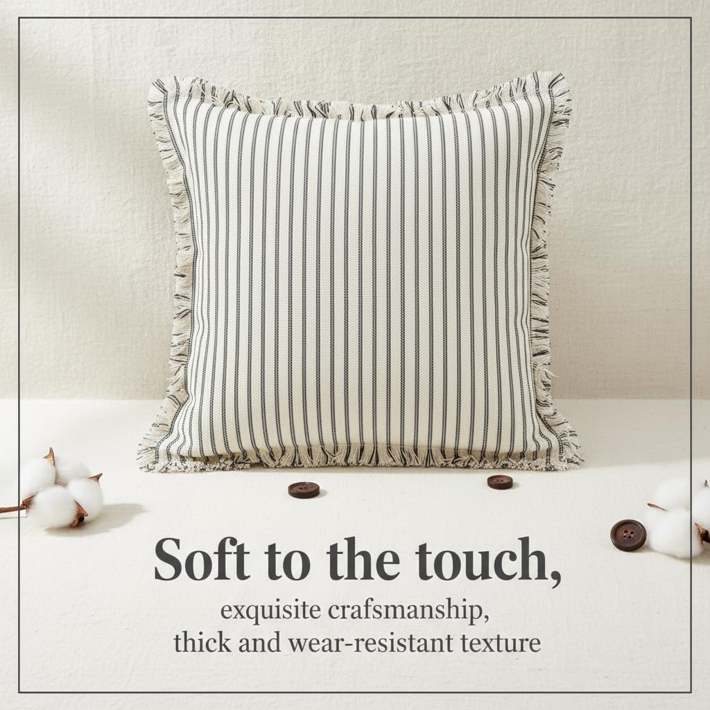 JMGBird Floral Throw Pillows 18x18 Set of 2 with Inserts - Light Blue White Decorative Pillows for Couch, Sofa, Living Room Decor (Embroidered)