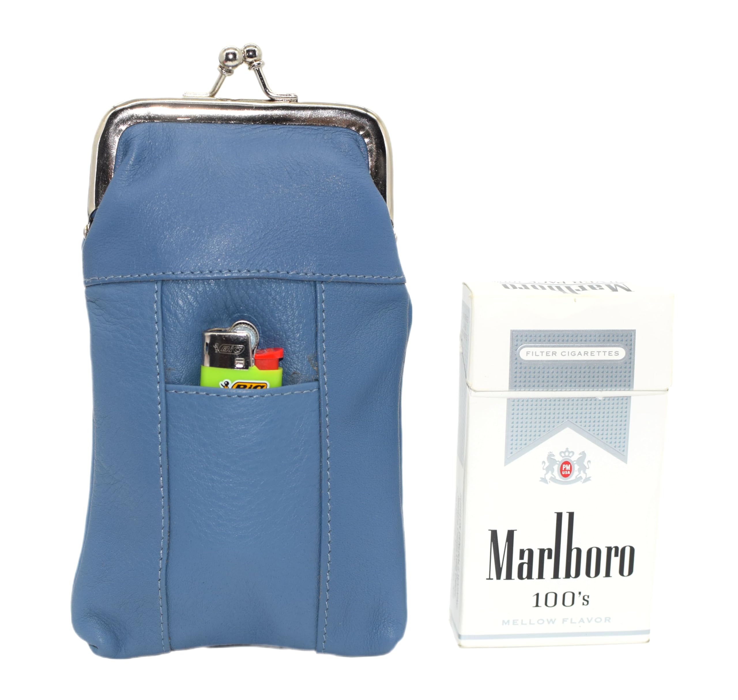 cigarette case with lighter pocket Amazon.com: Genuine Leather Baby Blue Cigarette Case Holder Slim Pack  Regular or 100's & Lighter Pocket with Metal Twist Clasp (Baby Blue) :  Health & Household