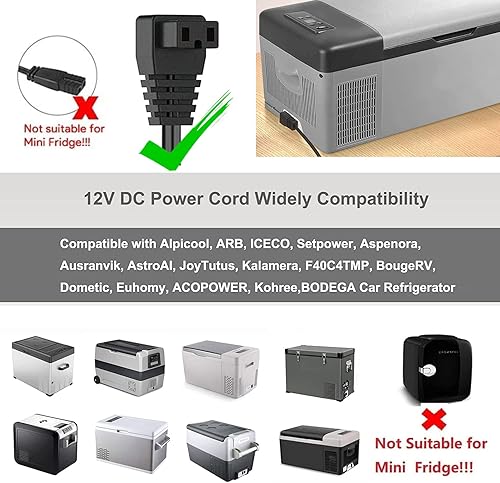 Miniatura 3 de TAIFU Cable de alimentación de 12 V24 V CC para refrigerador de coche para Euhomy CFC-18, BougeRV CR22, Alpicool C15, ICECO GO20, Anker SOLIX A17A4,