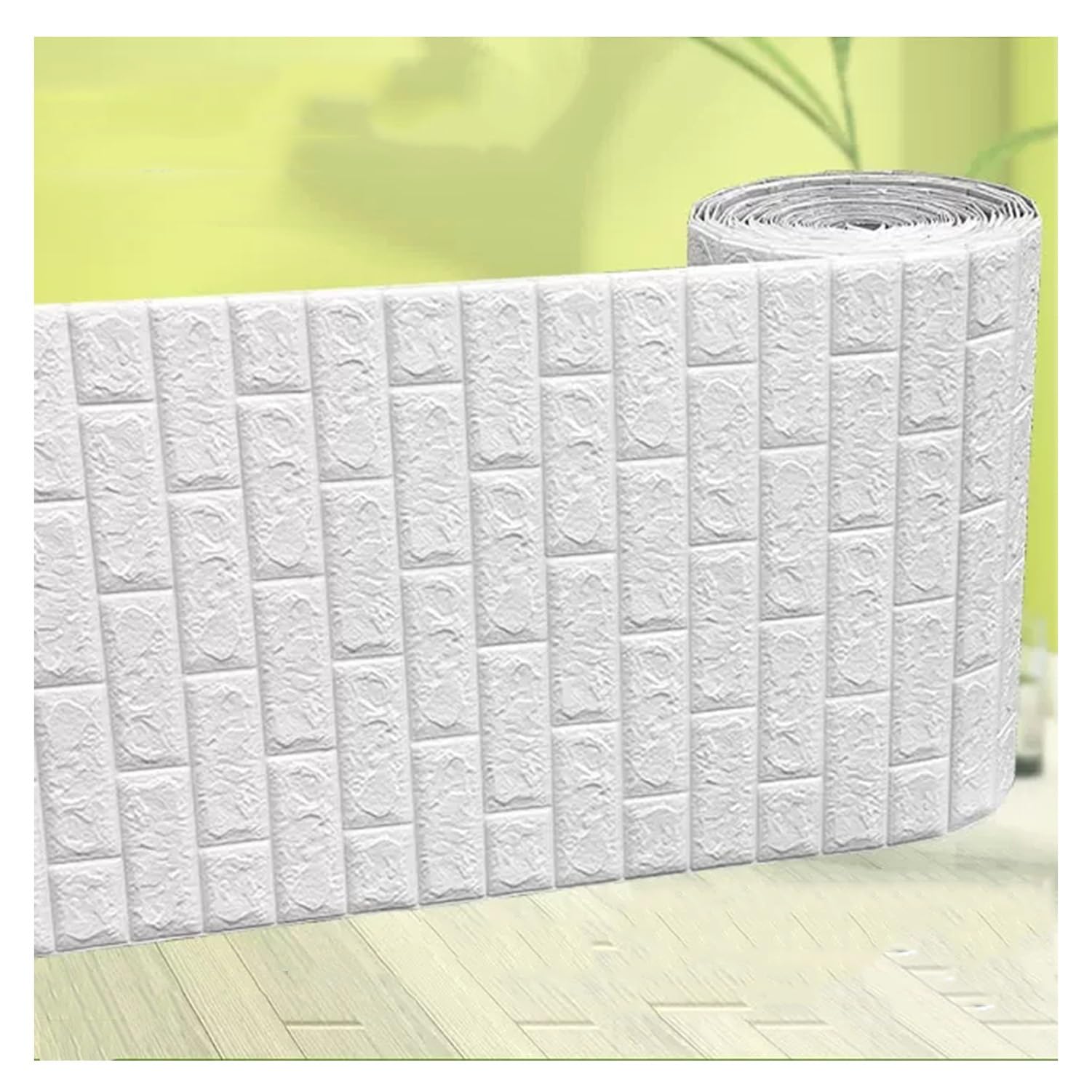 Papier peint autocollant imperméable 3D blanc lessivable en mousse 70CMX20M
