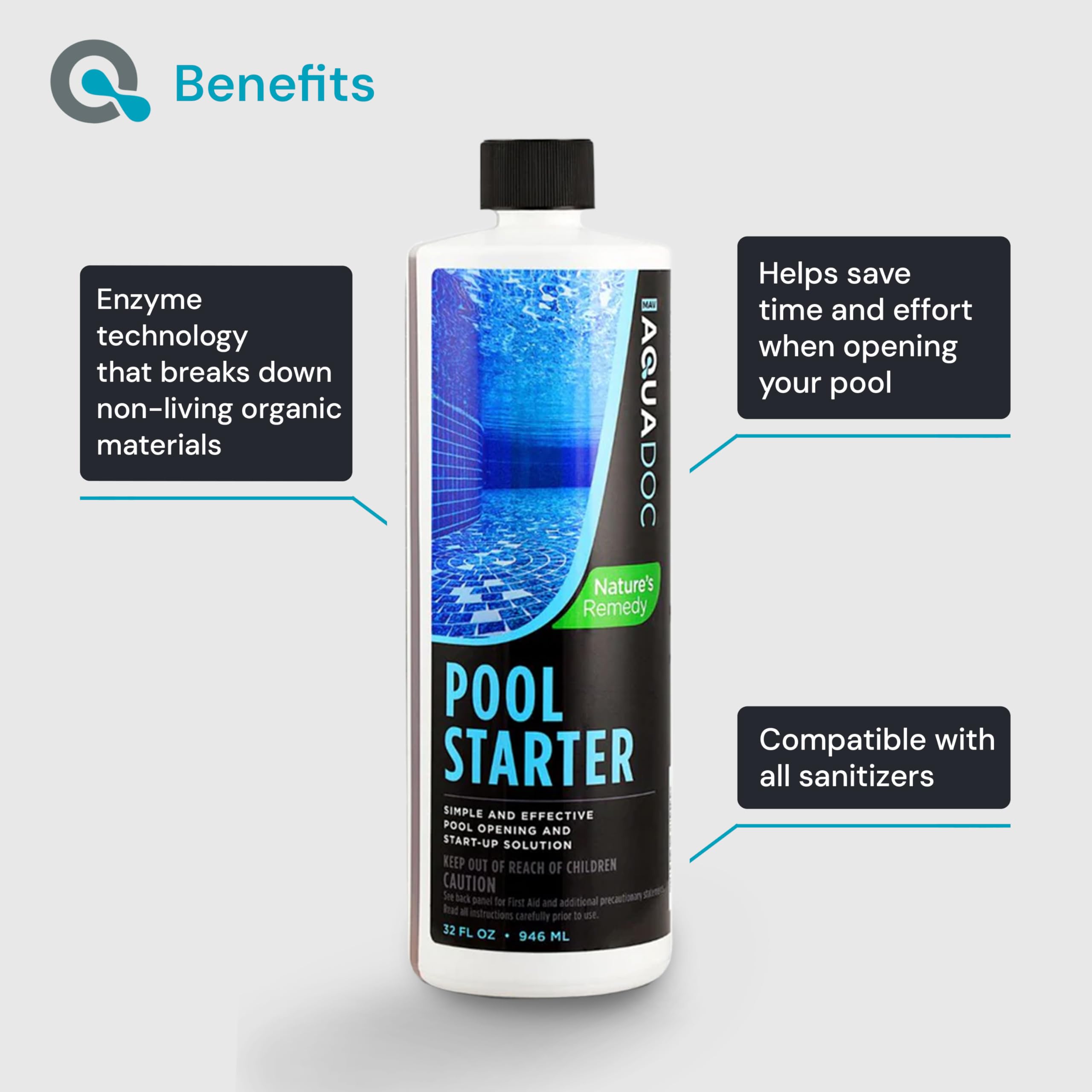 Químico de apertura de piscina, kit de apertura de piscina todo en uno, arranque de piscina para piscina sobre el suelo y kit de iniciación química de piscina enterrada, productos químicos para