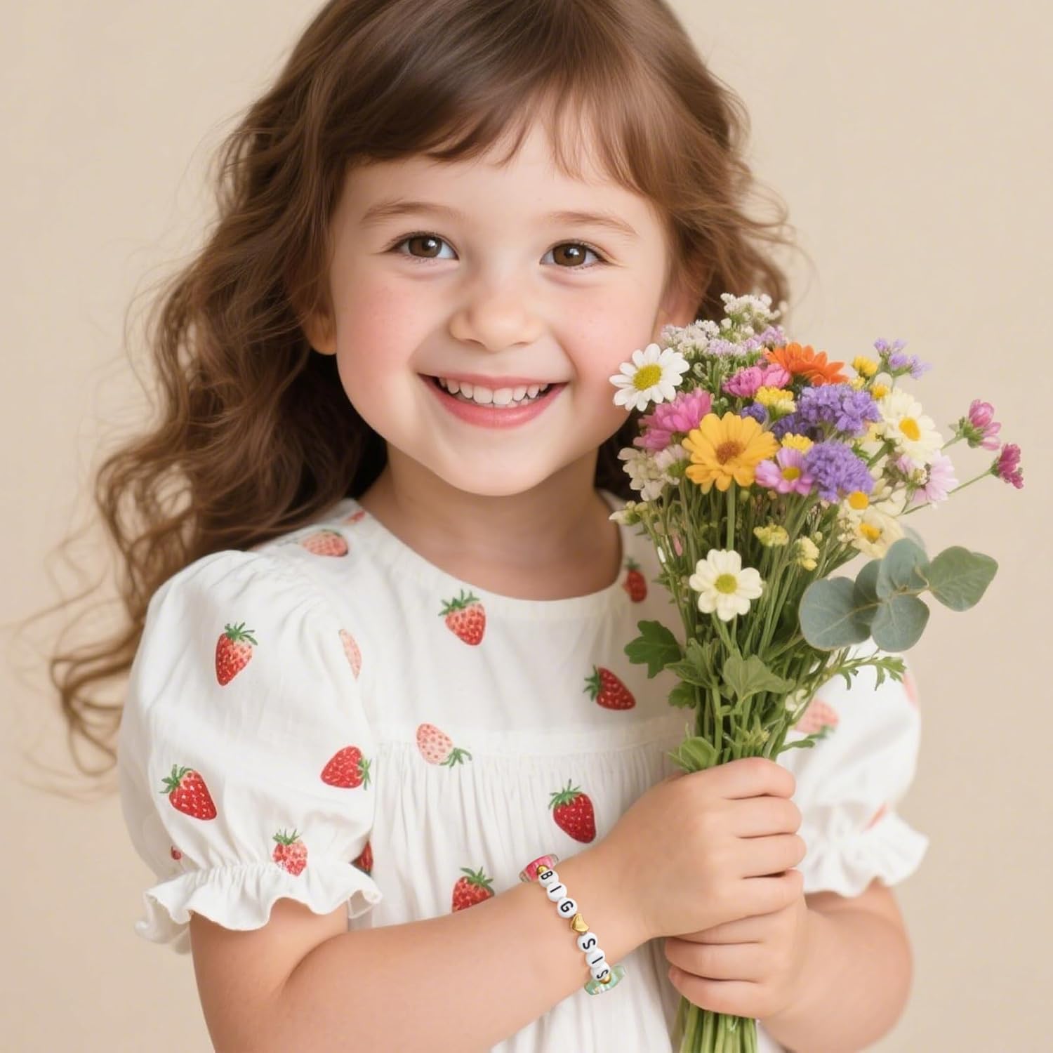 Big Sister Bracelets, Heart Charm Beads Stackable Bracelet Surfer Stretch Accessories Jewelry Gift for Big Sis - Image 3