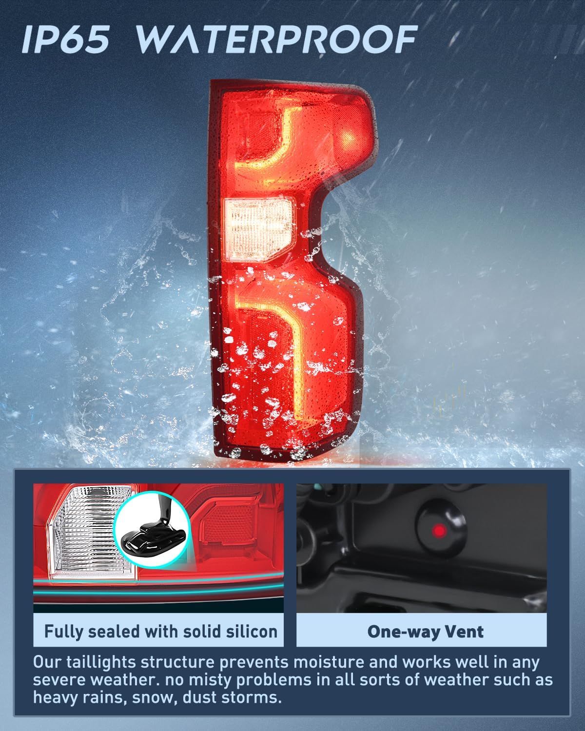Nilight Taillight Assembly Compatible with 2019 2020 2021 2022 2023 Chevrolet Silverado 1500 2020-2023 Chevy Silverado 2500HD 3500HD LED Tail Light Rear Lamp Replacement Passenger Side