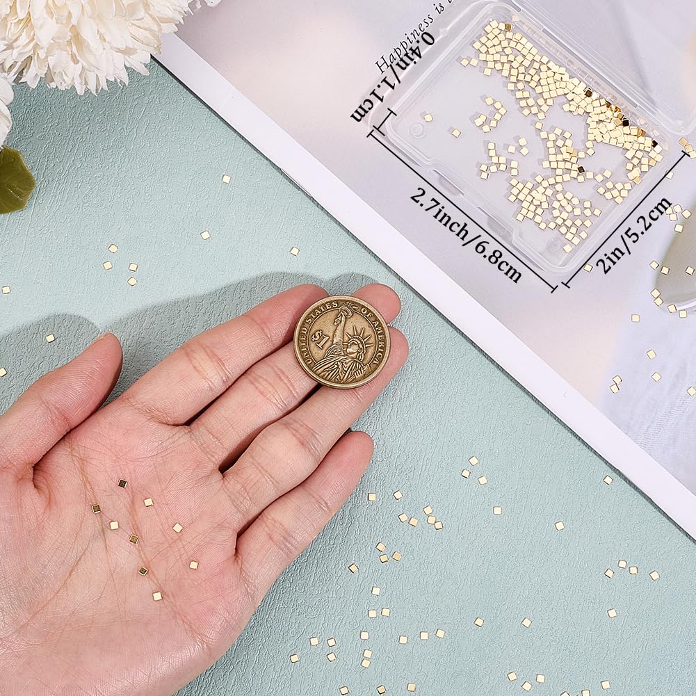 Beebeecraft 1 Box 500Pcs Solder Chips Gold 2x2mm Easy Welding Soldering Precut Chips Tiny Square Low Temp for Jewelry Making Repair - Image 3