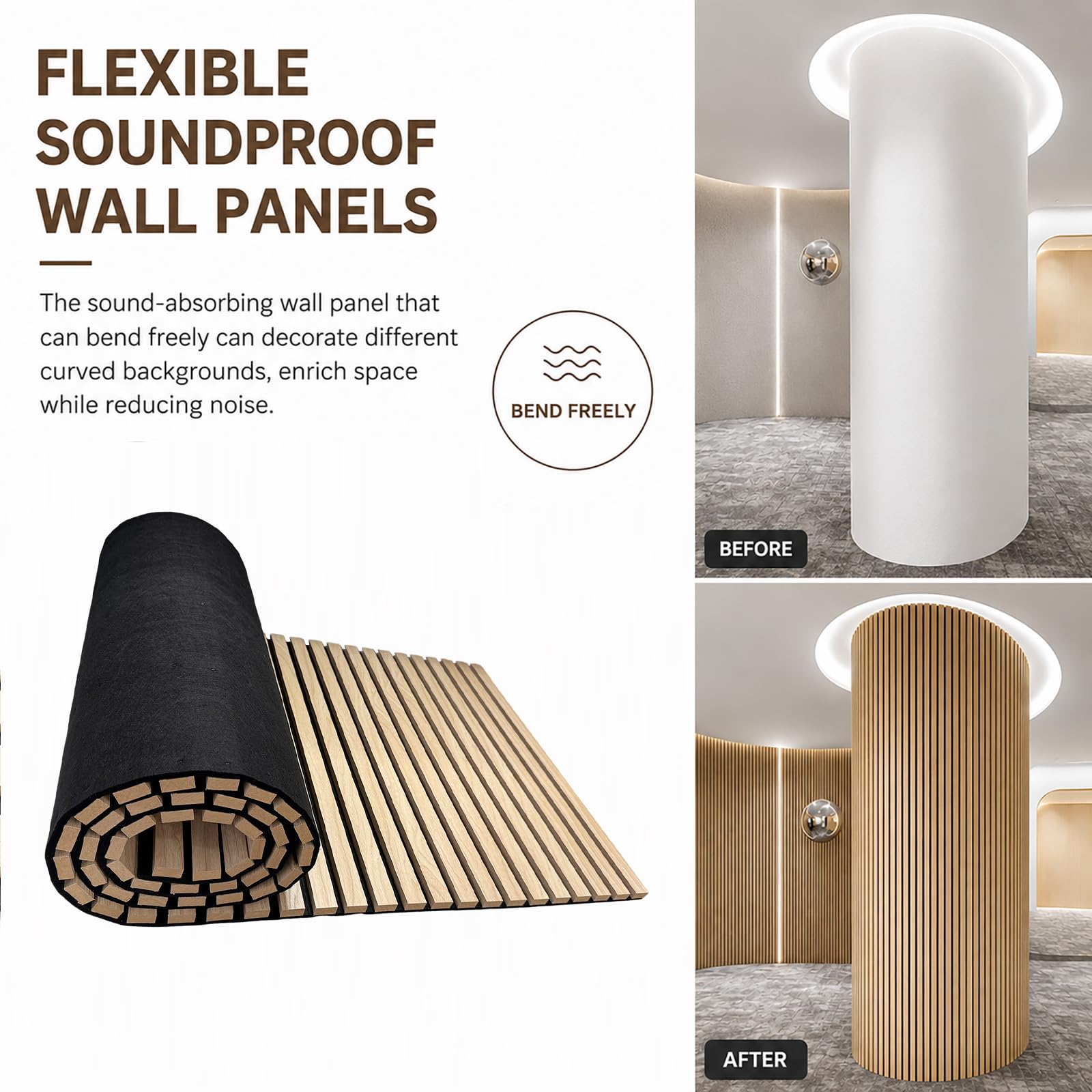 Amazon.com: Acoustic Wood Panels for Wall,3D Flexible Fluted Sound