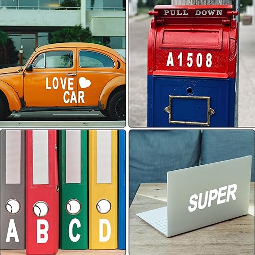 Miniatura 7 de 220 calcomanías de letras mayúsculas con símbolos, calcomanías autoadhesivas de 3 pulgadas para letras mayúsculas y números para tableros de
