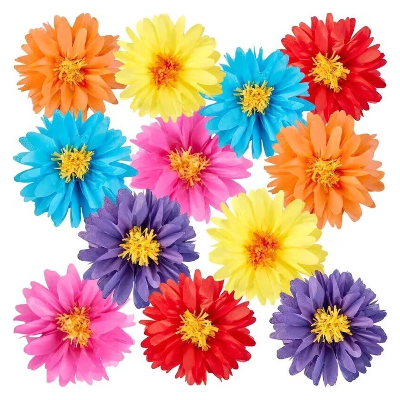 1 Juego De Flores Papel Con Forma Bola Fiesta Para Decoraciones