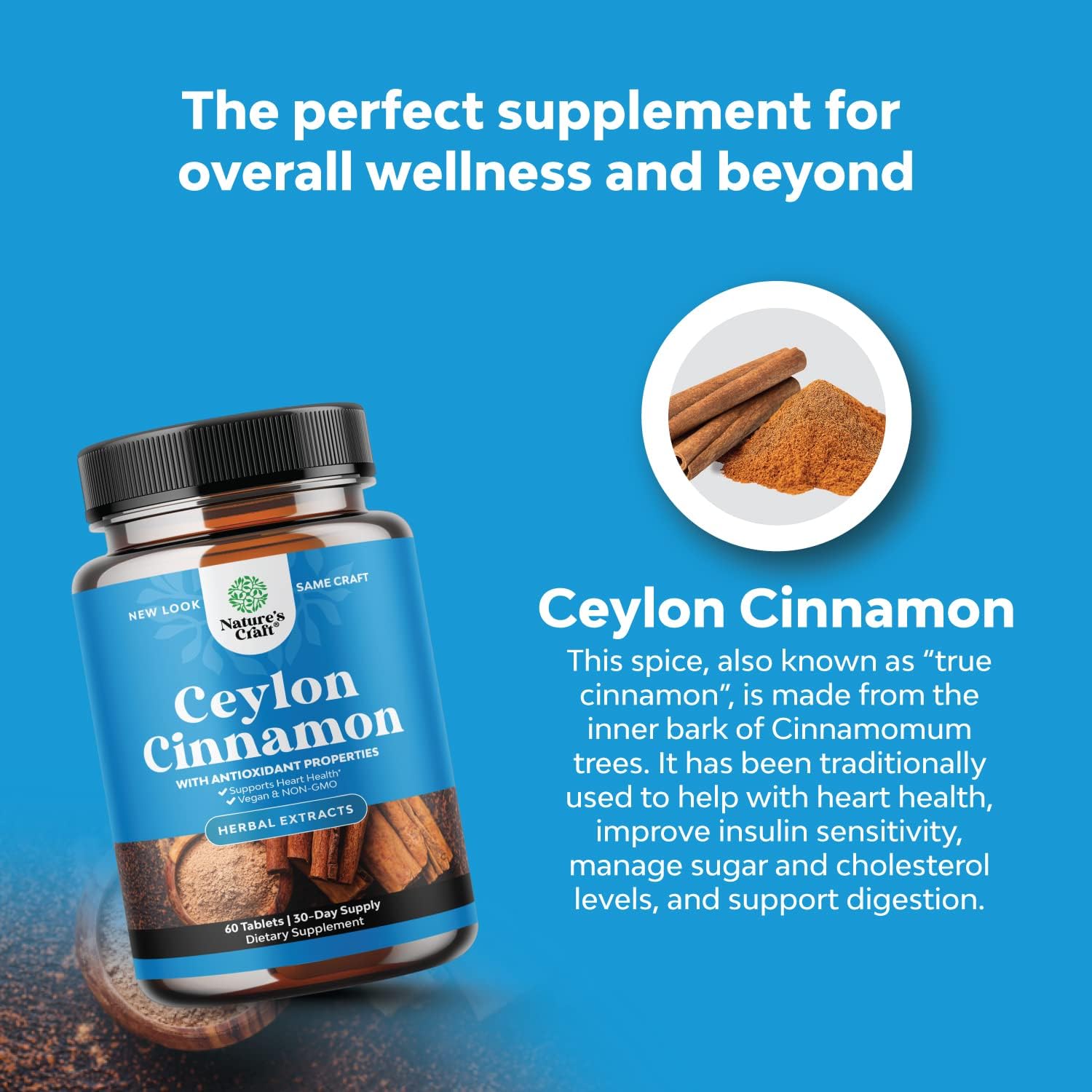 Organic Ceylon Cinnamon Tablets 1000mg - Organic Ceylon Cinnamon Powder Memory Supplement for Brain Support - Non GMO Organic Cinnamon Pills for Heart Health and Organic Immune System Booster