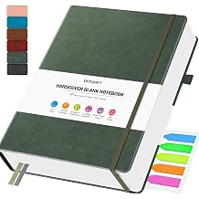 Blank Journal, Hardcover Sketchbook, 320 Pages, Leather Blank Notebook, A5