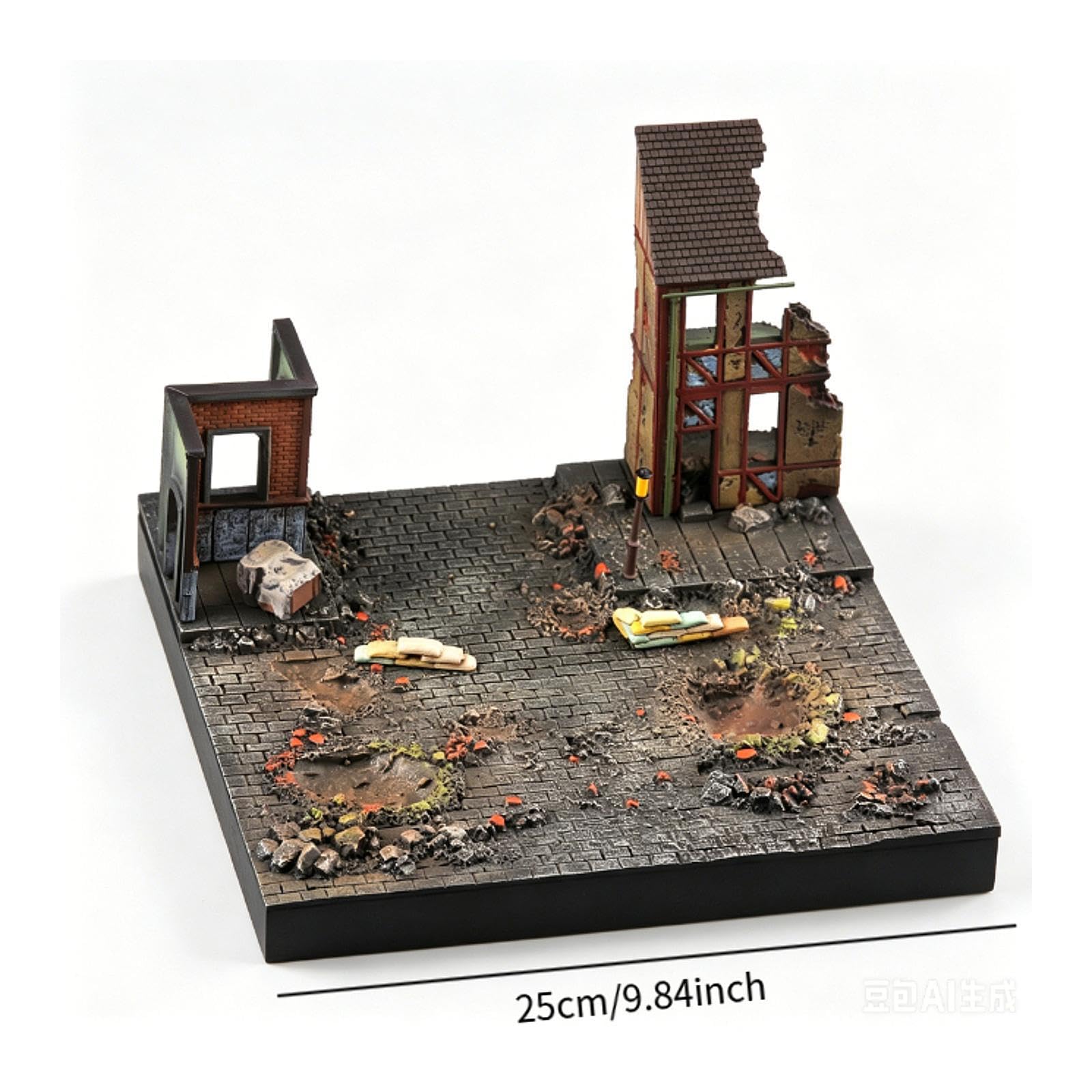 Modello in Resina Diorama Strada 1/72 Dipinto Accessorio Scena Tavolo Paintato Presentazione Miniatura Realistica Adatto a Collezionismo Gioco da