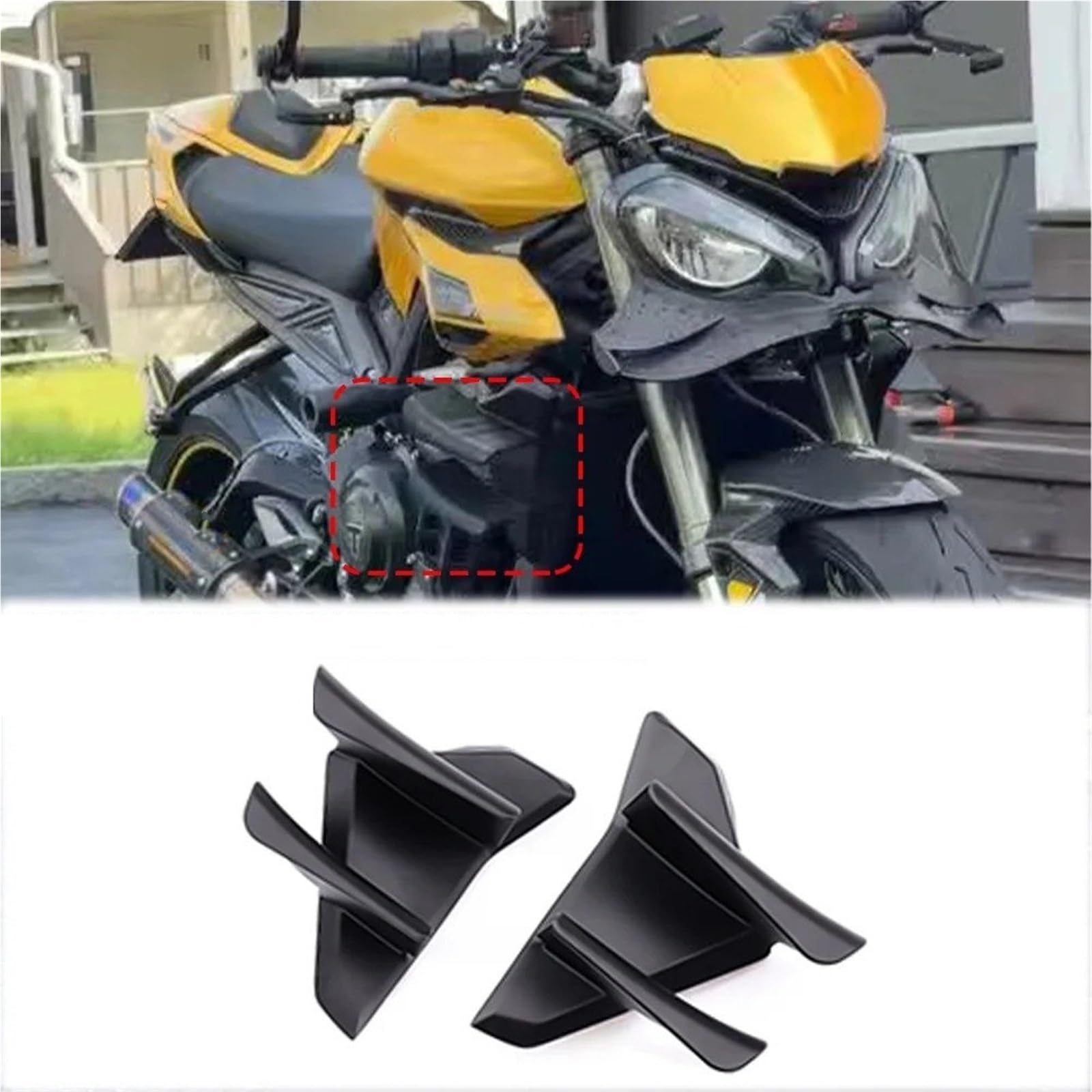 Motocicleta Carenado para Triumph Street Triple 765 2023 2024 2025 Alerón Lateral Frontal Flanco Inferior Delantero