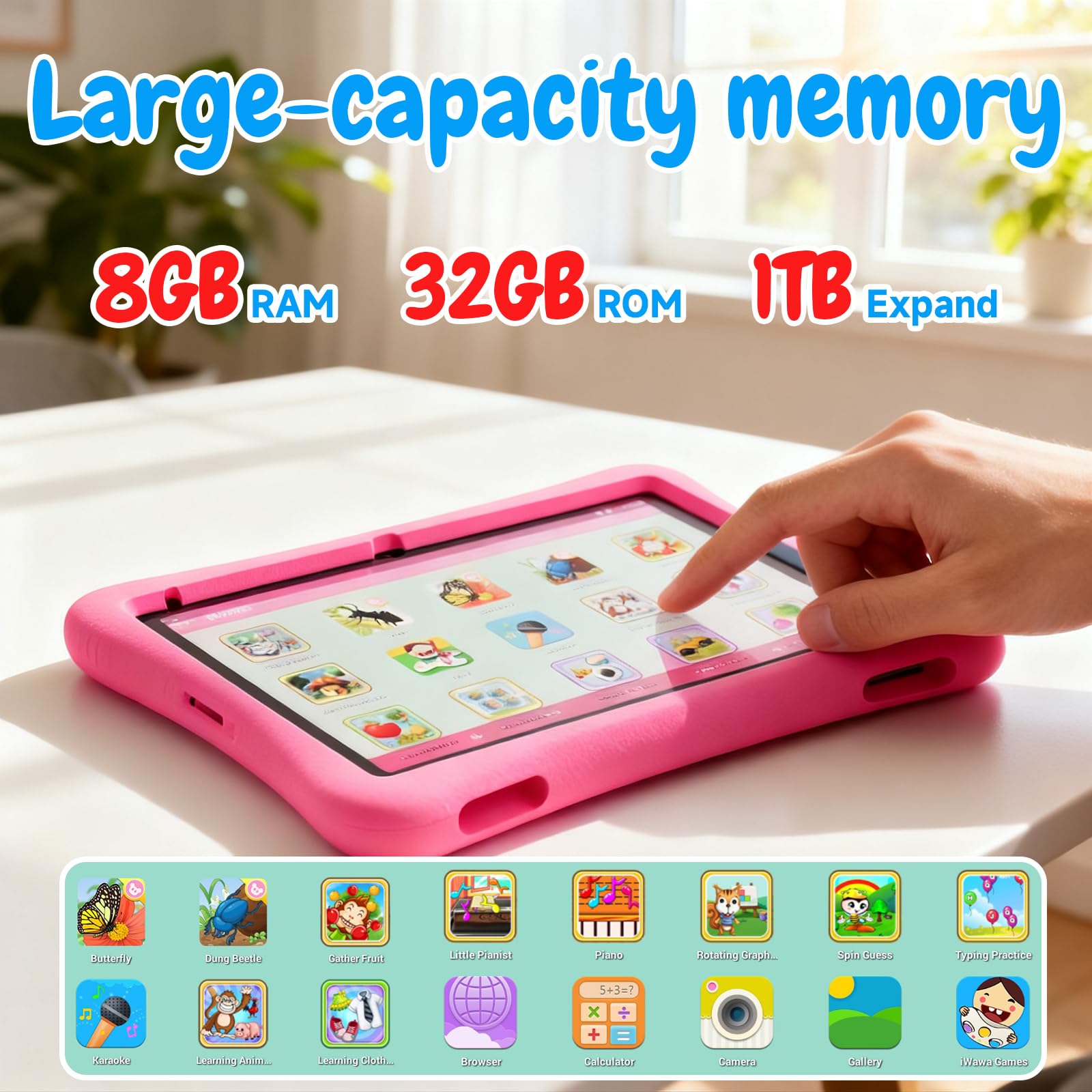 Amazon.com : ZZB Kids Tablet 10 Inch, Android 15.0, 8GB (3+5