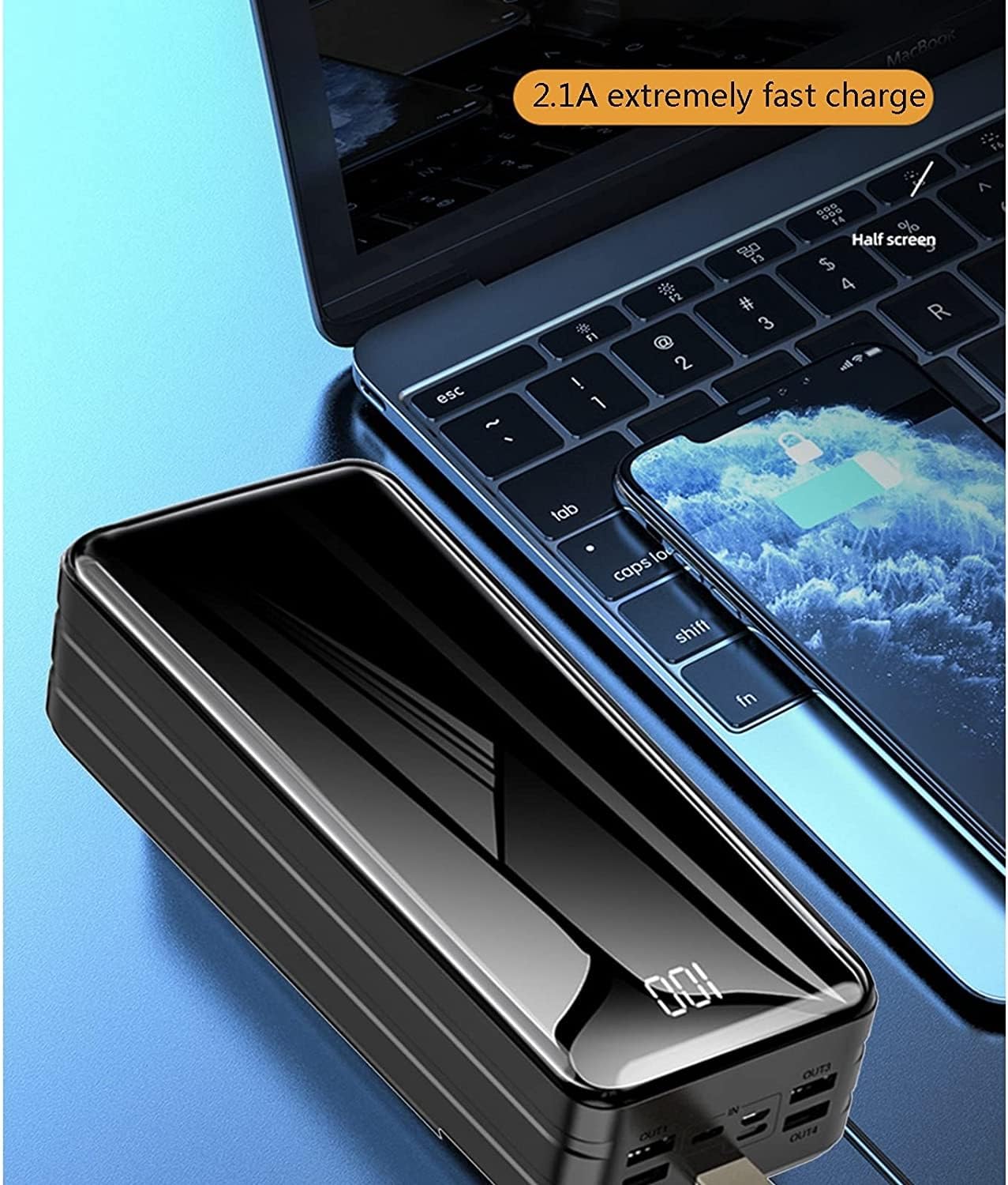 Paquete De Batería De Alta Capacidad 60000-80000 Mah Cargador Portátil Banco De Energía Carga Rápida De 4 Dispositivos Al Mismo Tiempo Para Todos Los Teléfonos Móviles, Tabletas, Consolas De Juegos(Bl