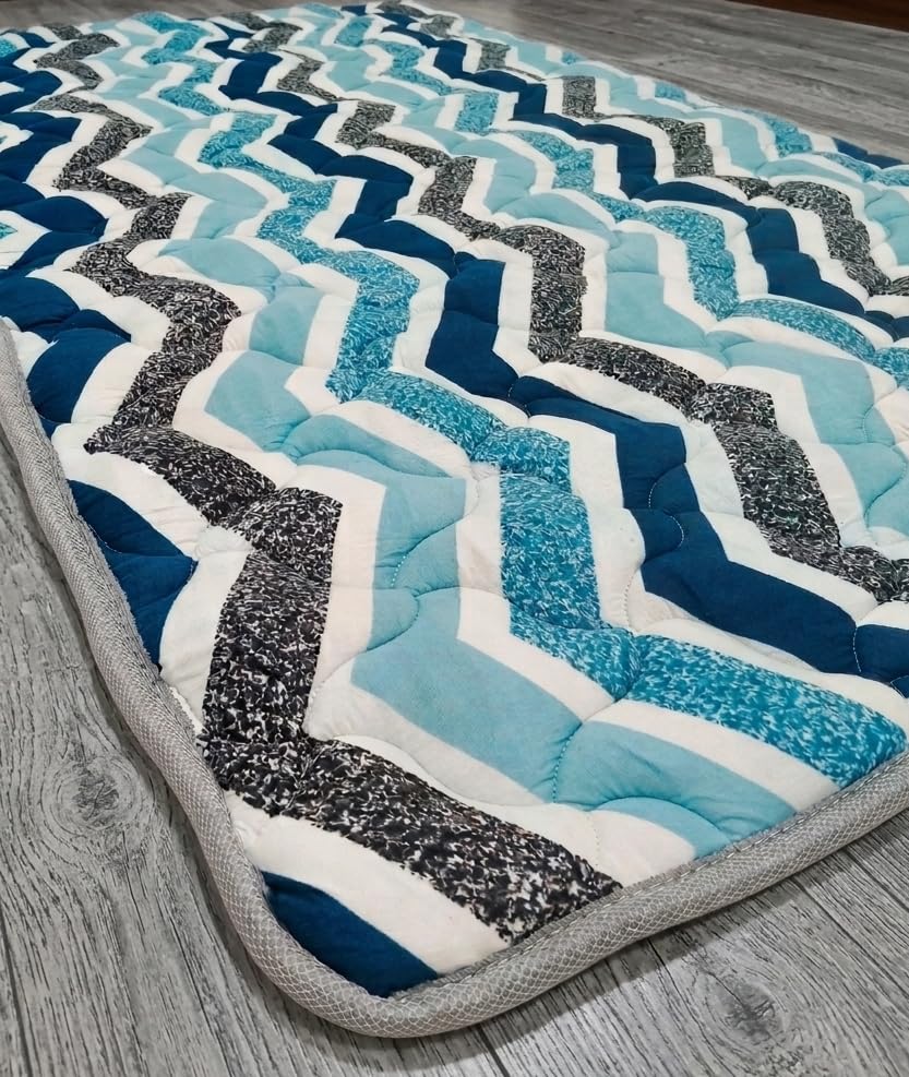 Image of K25 Cotton Floor Bed Mattress with High-Density Foam & Fiber for Extra Bedding | Lightweight Reversible Portable Rolling Mat for Travel Yoga Outdoor & Camping (Size: 72x36x0.8 Inch, Multicolor)