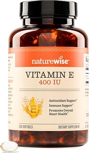 Miniatura 12 de NatureWise Cápsulas blandas de vitamina E de 400 UI (180 mg DL-alfa) – Sin lácteos, gluten y soja, suplemento dietético antioxidante sin OMG para la