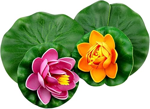 Miniatura 3 de Decoración de flores artificiales de estanque, almohadillas de lirio de agua para estanques, accesorios de plantas de toro artificiales, perfectos