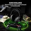 GAMEPOWER Kugon USB Gaming Headset - 7.1 Virtual Surround Sound, Wired Led Headphones with 50MM Drivers, Comfort Design, 360 Spatial Audio, Noise Canceling Mic for PC, Laptop, Black