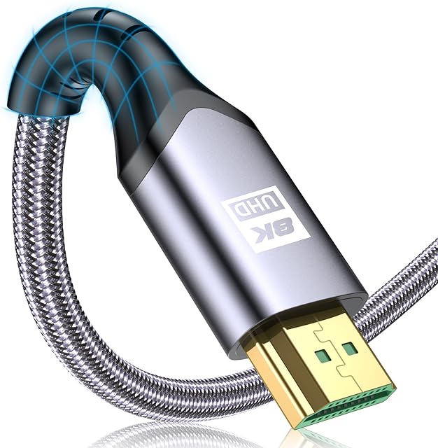 5M HDMI 2.1 Cable,8K HDMI Cable Ultra HD hdmi 48Gbps High Speed 8K@60Hz,4K@120Hz,eARC HDR10 4:4:4 HDCP 2.2/2.3 Dolby Compatible with PS5/ Xbox Series X/Fire TV/Roku TV/Playstation 5/Samsung/Sony/LG