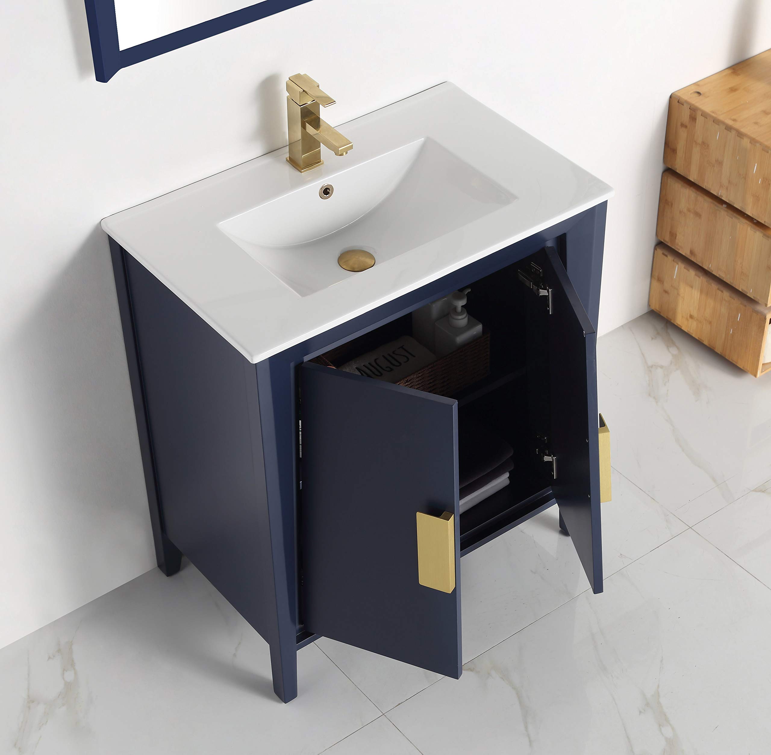 Tennant Brand Larvotto Navy Blue Contemporary Modern Bathroom Sink