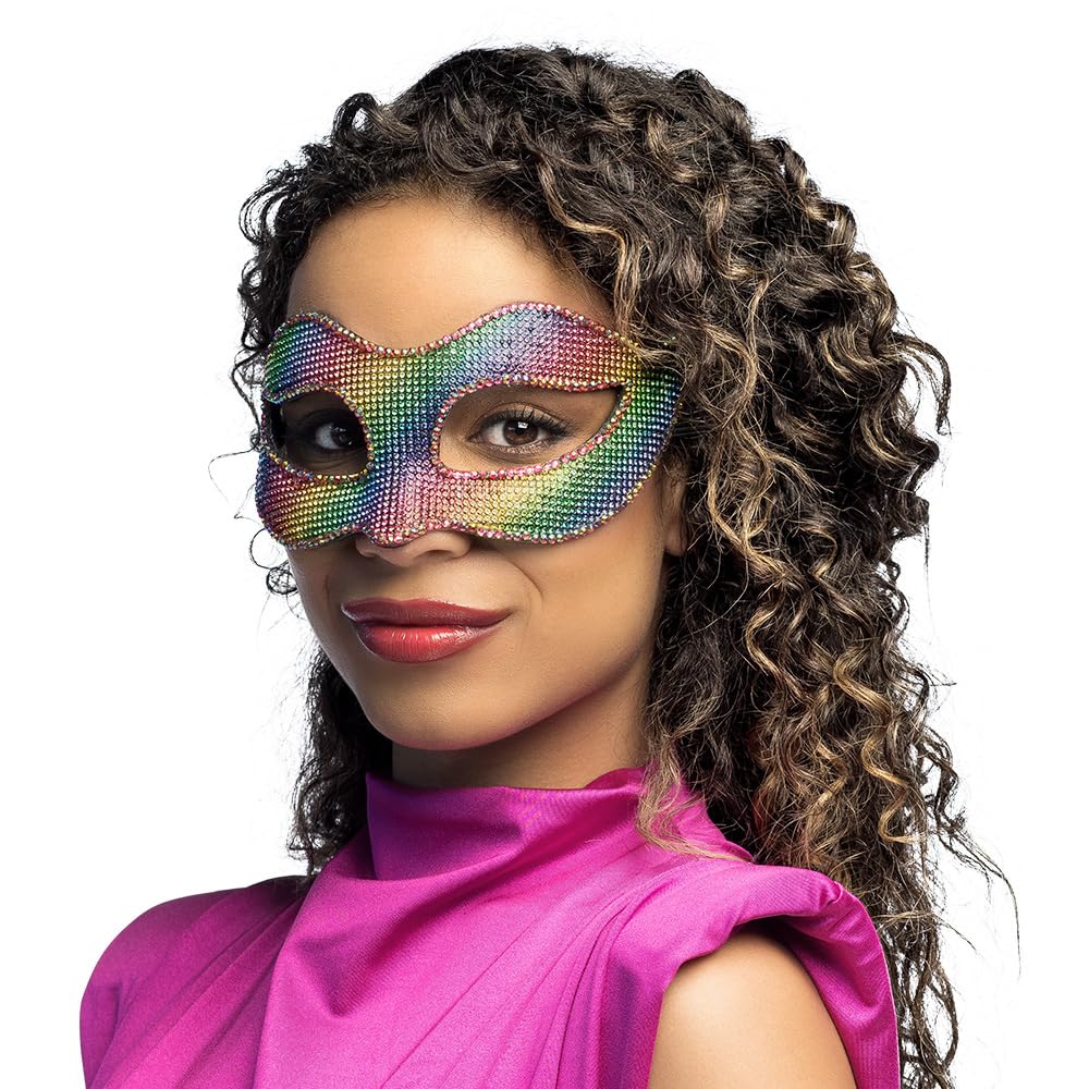 Boland 00227 Colourful Eye Mask for Costumes Accessories for Carnival or Theme Party Rainbow Mask for Fancy Dress Costumes - Image 2
