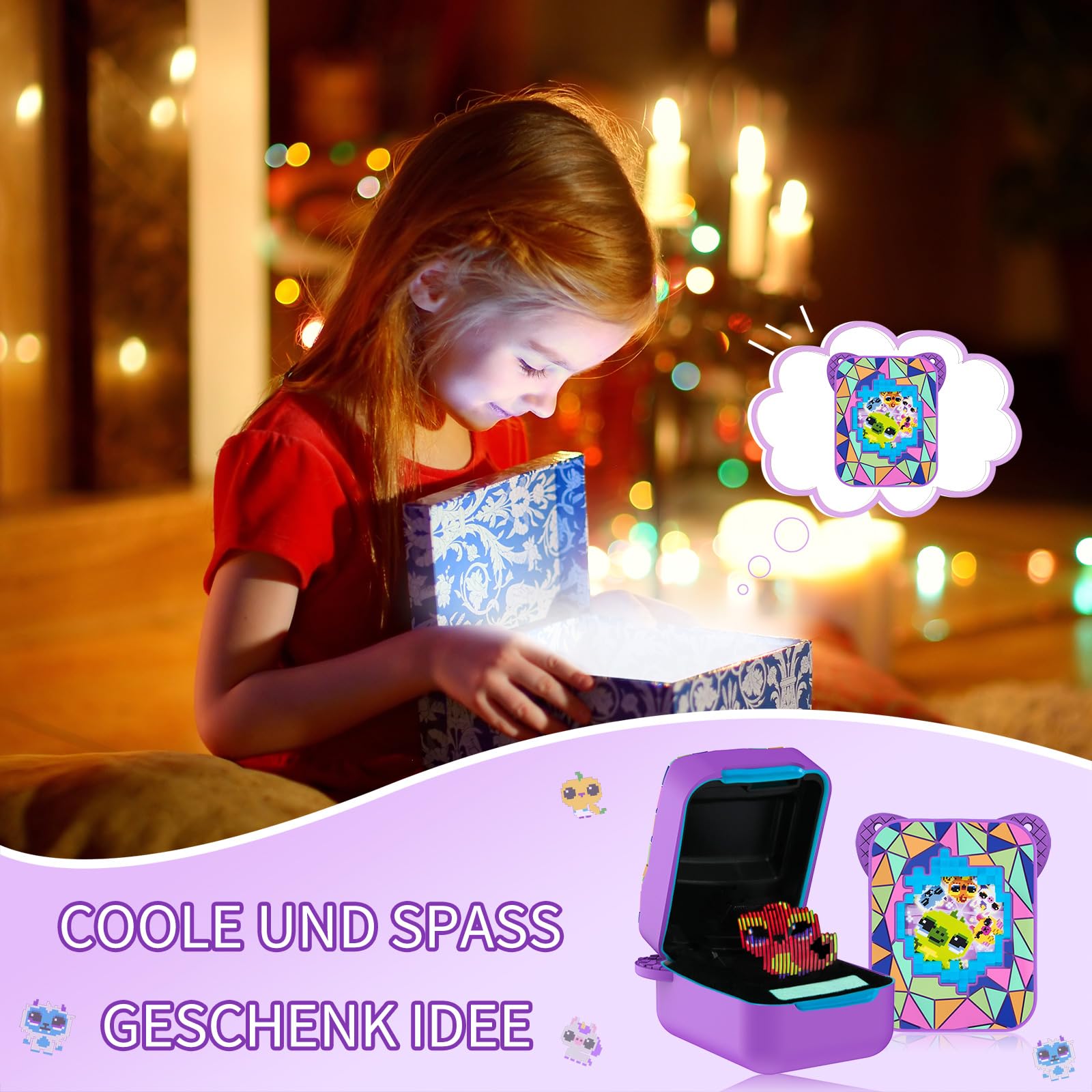Schutzhülle für Bitzee Magicals Digital Pet, MOWYEOK rutschfeste und Kratzfeste Silikon Schutzhülle für Digitale elektronische Haustierhülle von Bitzee Magicals, Mit Lanyard (Lila)