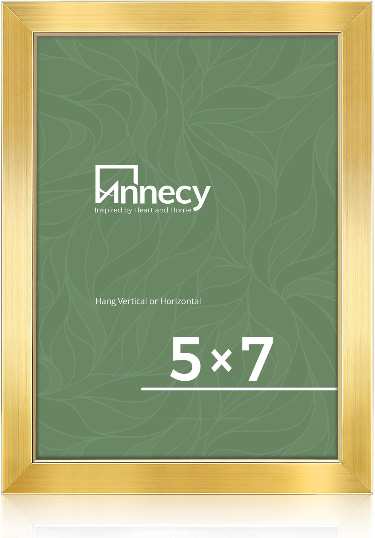 Annecy 5x7 Picture Frame Gold๏ผ1 Pack๏ผ, 5x7 Picture Frame for Wall or Desktop Decoration, Classic Gold Minimalist Style Suitable for Decorating Houses, Offices, Hotels