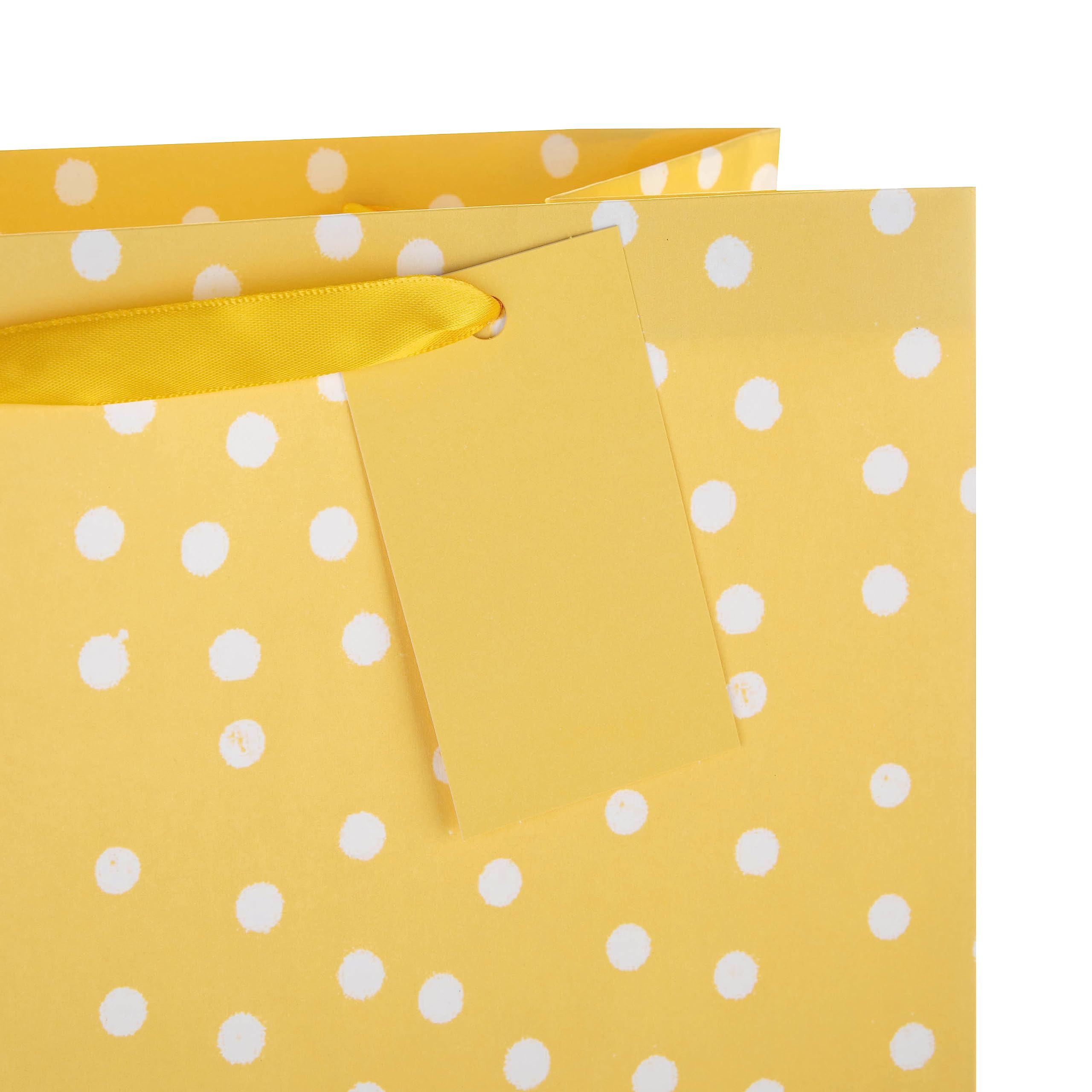 Hallmark Torba na prezent w kropki "żółta i biała" - duża