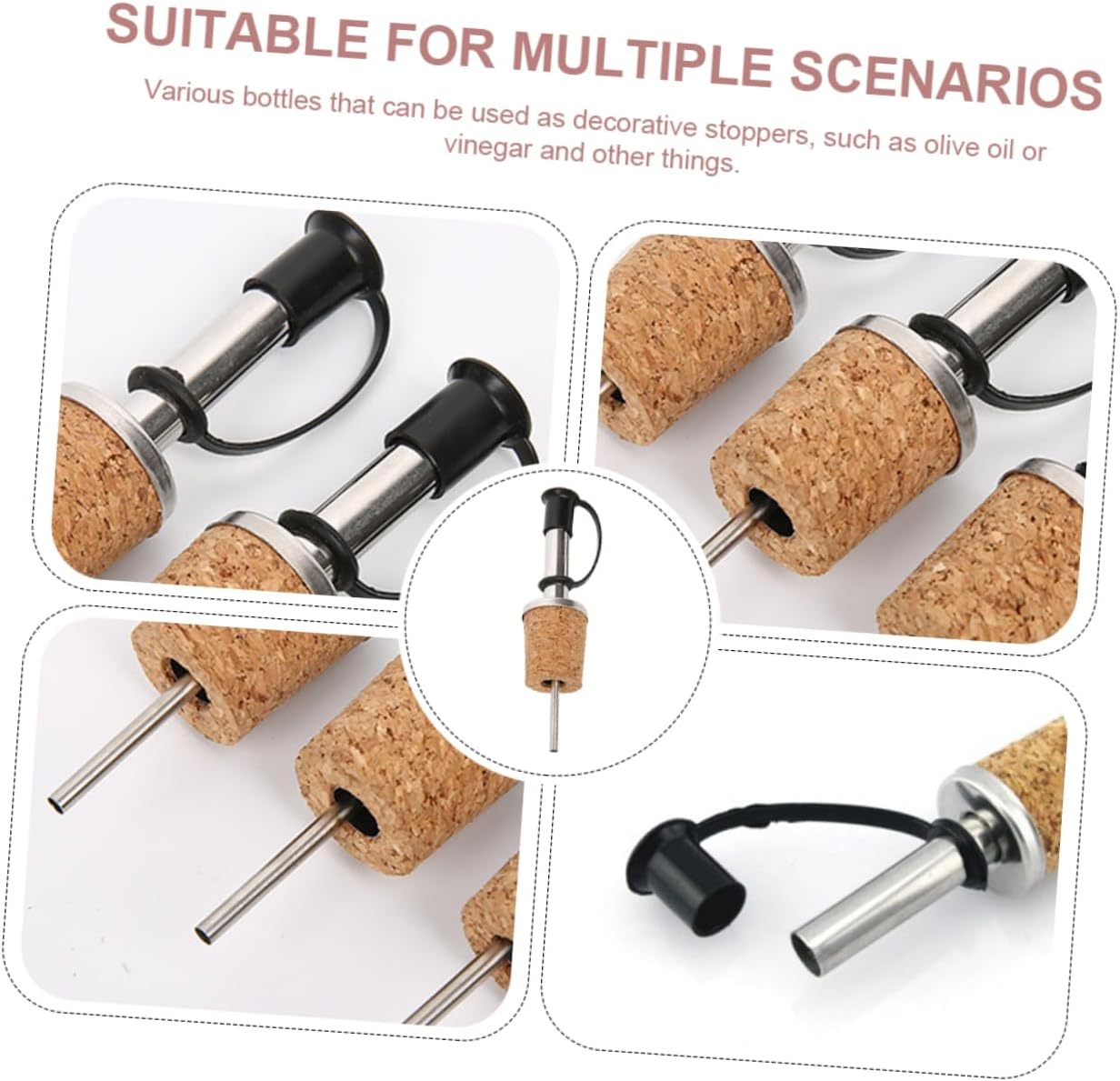 8pcs Stainless Steel Wine Pourer Oil Spout Wine Stopper Dispenser Bar for Home Bar