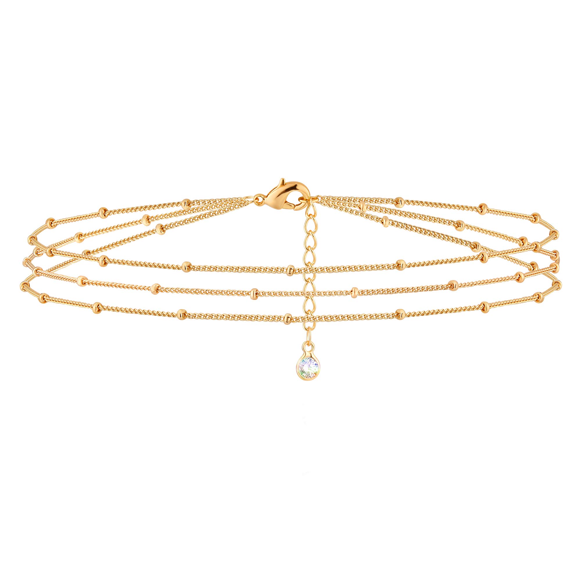 MEVECCO Bracelet for Women 14K Gold Plated Dainty Chain Simple Jewelry Cute Handmade Minimalist for Her