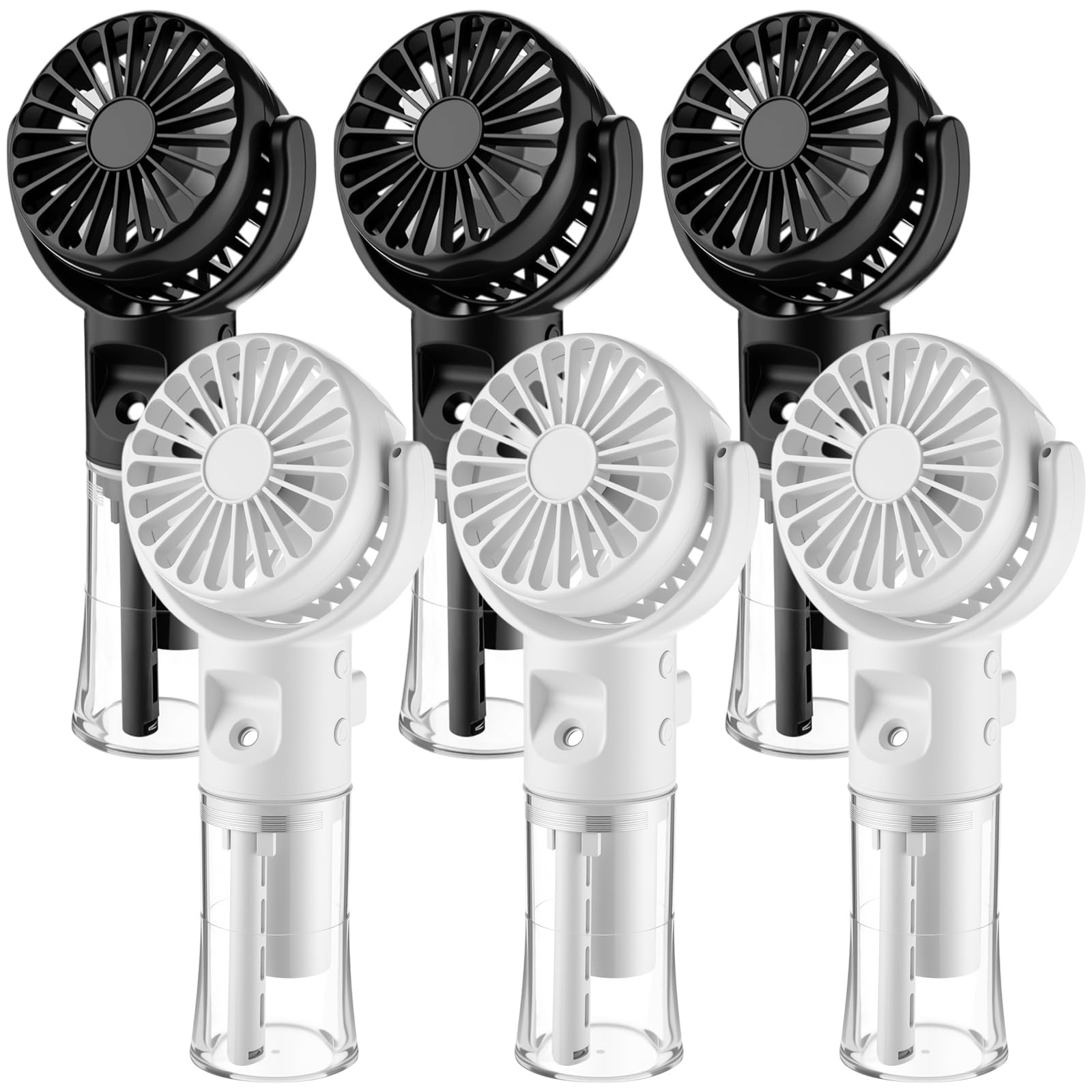 Ventiladores de mano portátiles recargables de 4 velocidades con mini pulverizador de agua