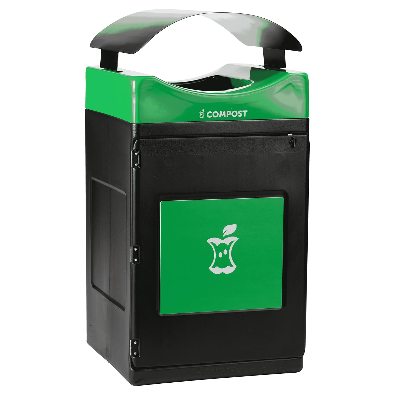 Avante™ Series Made in The USA, Black Compost Container, 55-Gallon Square, Green Compost PanelGreen Lid, Black Canopy
