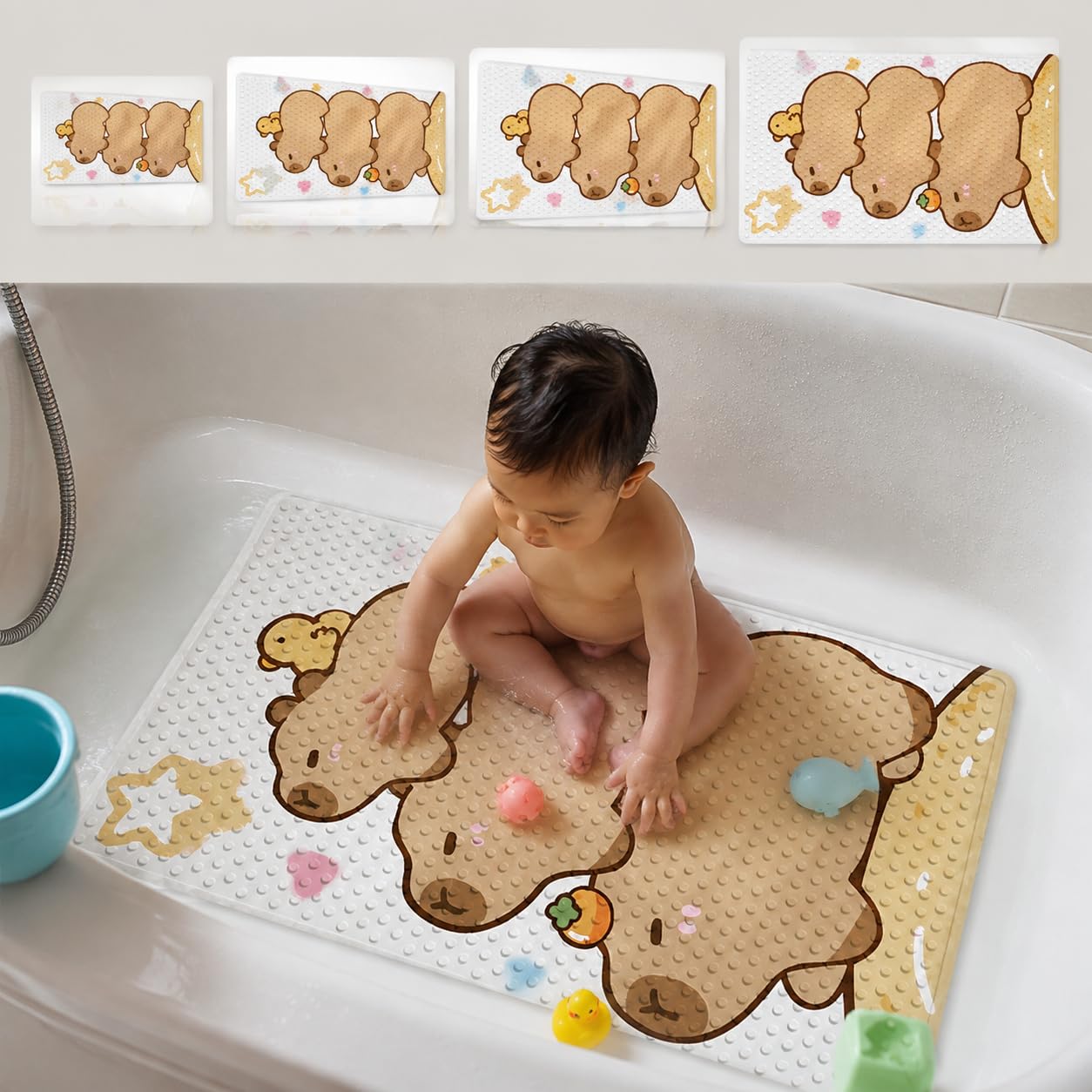 Tappetino da Bagno Antiscivolo in PVC, color to 4, 60x90cm | Ventose per fissaggio, Tappetino da vasca, In ambienti domestici, Per la famiglia moderna