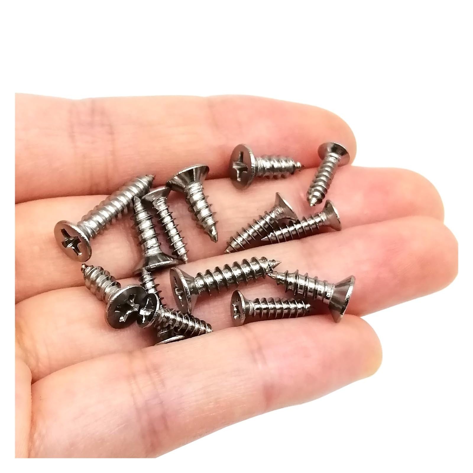 1 caja Mini juego de mezcla de tornillos autorroscantes de cabeza avellanada plana de acero inoxidable 304(M3)