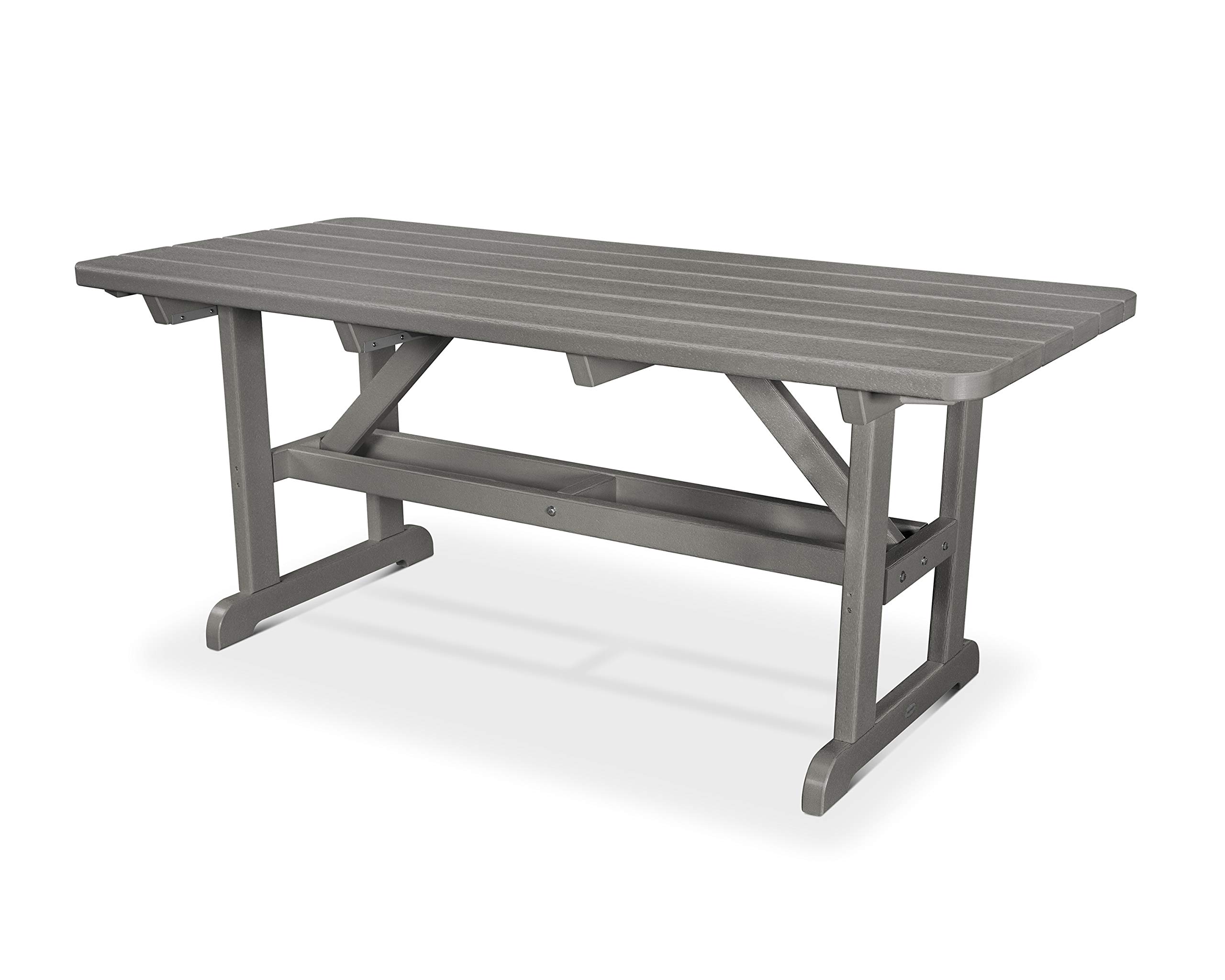 POLYWOOD® Park 33" x 70" Harvester Picnic Table in Slate Grey