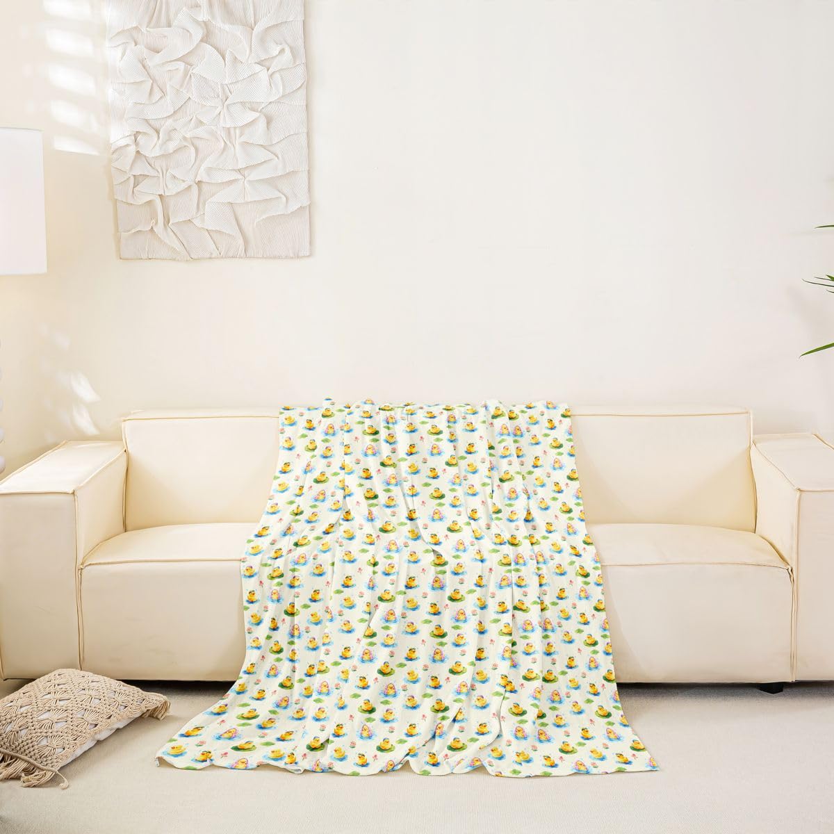 Homewish Housse de Canapé 231 x 340 cm Canard en Caoutchouc Jaune
