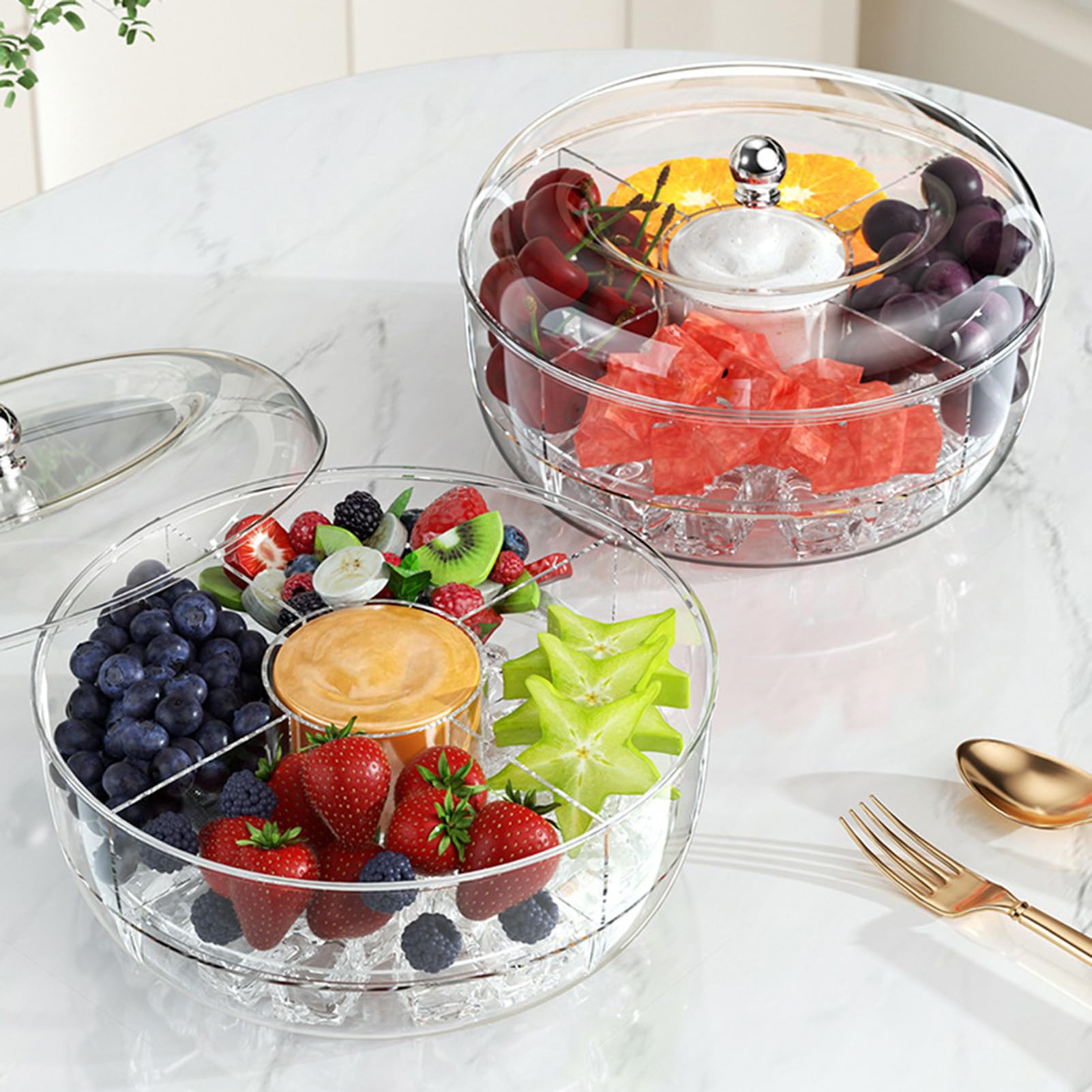 Plateau à goûter rotatif – Plateau à goûter rotatif divisé, récipient de