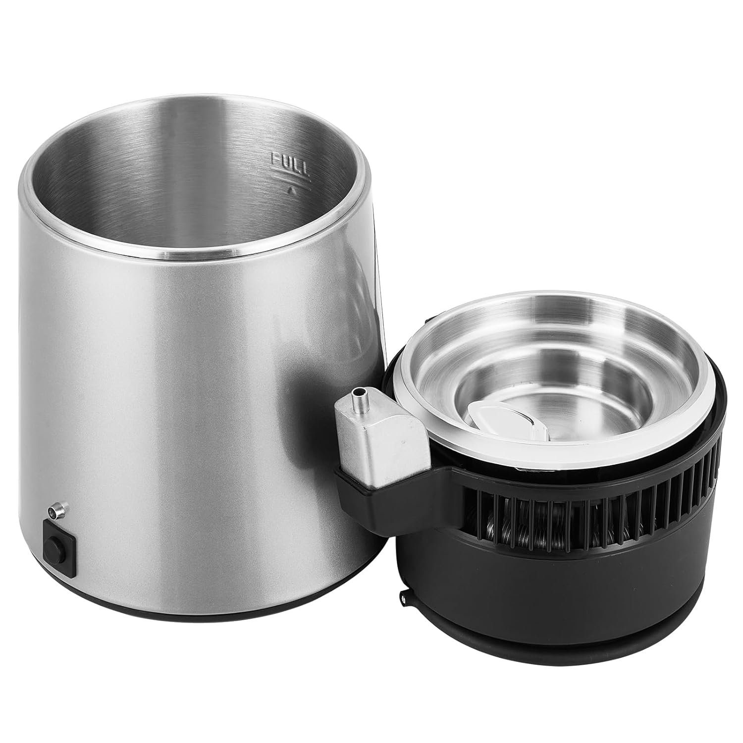 4L Water Distiller, 1 Gal Stainless Steel Distilled Water Machine with Glass Container, 750W Countertop Purifier Filter Kit for Home, Desktop Drinking Water Maker - Silver