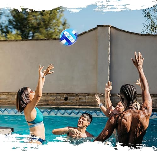 Miniatura 6 de Leitee Balón de voleibol impermeable de 58.5 pulgadas para piscina, voleibol acuático, con cubierta suave y bomba para adolescentes, adultos,