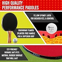 Vista 3 de JP WinLook Juego de palas de ping pong, juego de paletas de tenis de mesa portátil con palas de ping pong, estuche profesional y pelotas de ping