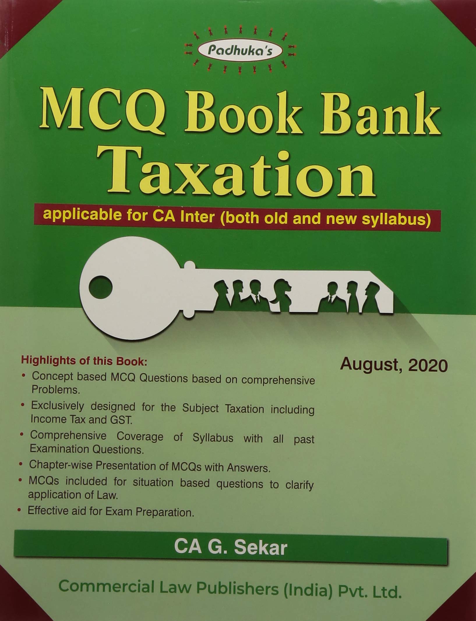 Padhuka's Mcq Book Bank Taxation Applicable For Ca Inter - August, 2020