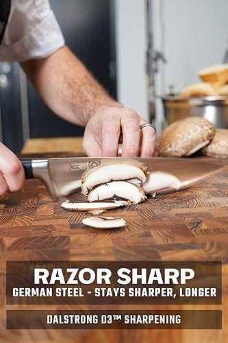 Miniatura 4 de DALSTRONG Juego de cuchillos - Juego de cuchillos colosales de 18 piezas - Serie Gladiator - Acero HC alemán - Soporte de madera de acacia asas