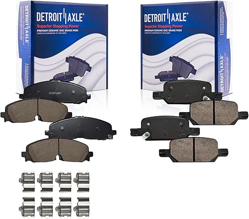 Miniatura 20 de Detroit Axle - Pinza de freno de disco delantera del lado del conductor + pastillas de freno de cerámica con repuesto de hardware para Ford F-150