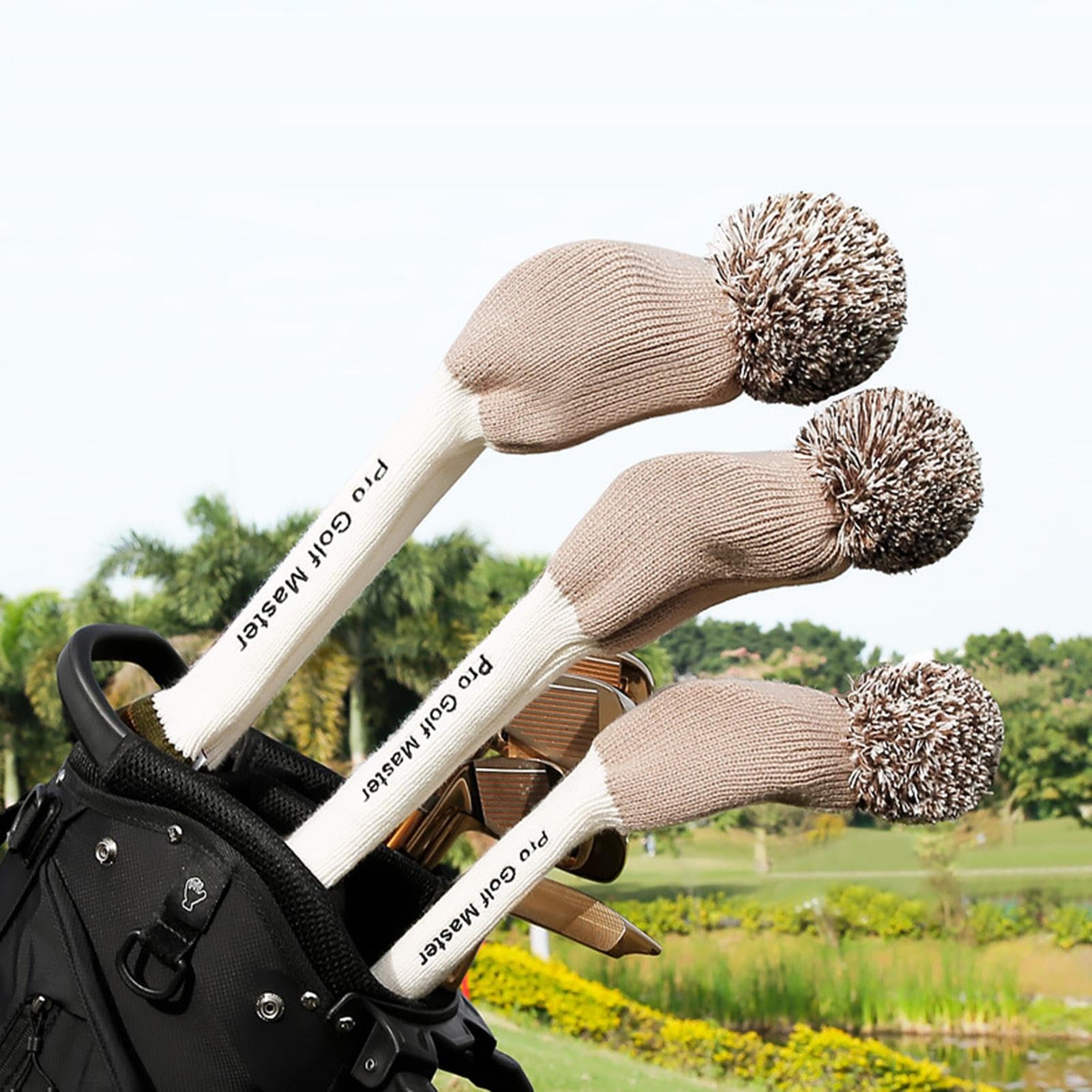 Copricapo da golf - Copricapo per mazze da golf lavorato a maglia, Copricapo ibrido per golf | Copricapo in maglia leggera da 3 pezzi Copertura protettiva morbida per collo lungo, copertura ib