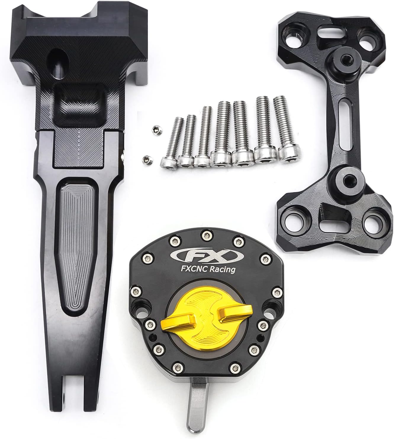 Motorcycle Steering Damper Stabilizer w. Mounting Bracket Support for FJ-09 /MT-09 Tracer 2015-2022, Tracer 900 GT 2015-2020 black.gold